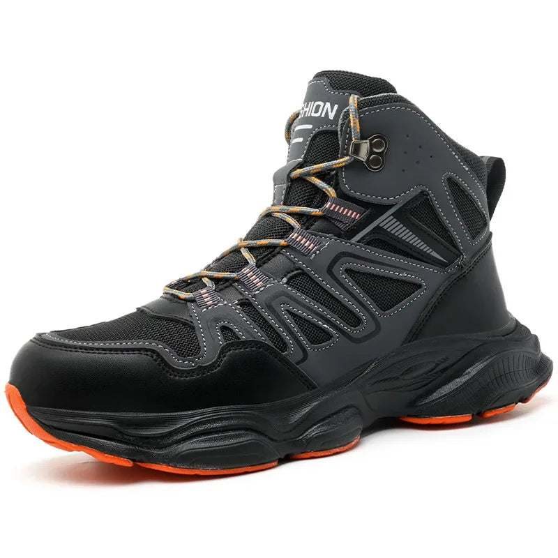 Botas de seguridad indestructibles para hombre, anti-aplastamiento, anti-perforación, para trabajos de construcción, con puntera de acero, botas de trabajo para hombre, calzado de seguridad laboral.