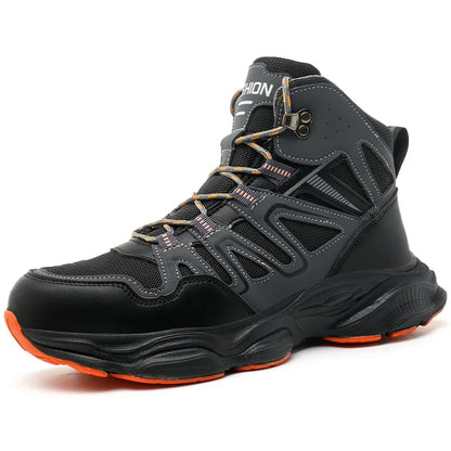 Botas de seguridad indestructibles para hombre, anti-aplastamiento, anti-perforación, para trabajos de construcción, con puntera de acero, botas de trabajo para hombre, calzado de seguridad laboral.