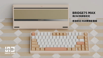 Teclado mecánico inalámbrico ShortCut Studio Bridge75 con Bluetooth, 3 modos RGB, personalizado, de aluminio de larga duración.