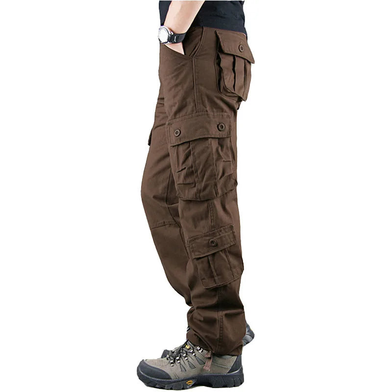 2025 Multiple pockets Tactical Cargo Pants Men Cotton Overalls Outdoor Work Trousers Big Size Hombre Clothing Camo Hiking Pants