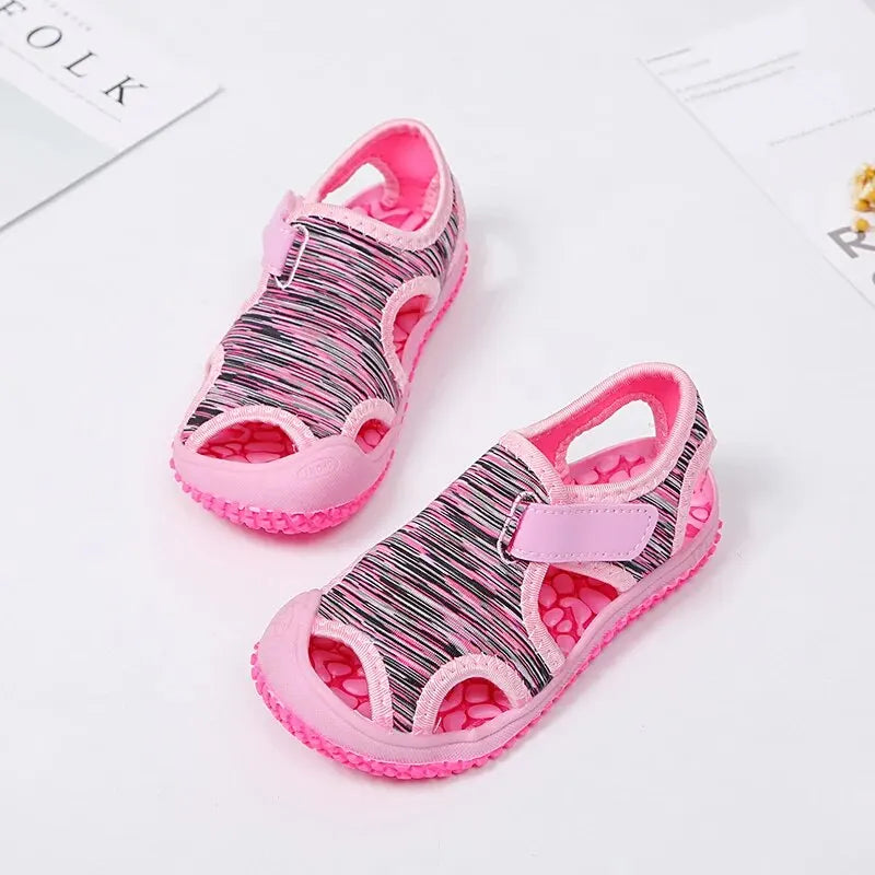 Sandalias para niños y niñas, deportivas con puntera de verano, zapatos de playa