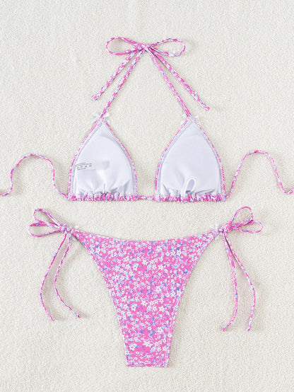 Conjunto de bikini para mujer, novedad de 2025, con tiras laterales ajustables, traje de baño de alta gama, sexy, de dos piezas, para playa, de verano, push up.