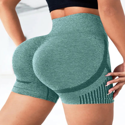 Leggings de yoga de Europa y Estados Unidos, sin costuras, elásticos, de cintura alta, de secado rápido, para deportes de ocio y yoga, pantalones cortos para mujer