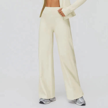 Women High Waist Wide Leg Pants Leggings Fitness Bell-bottoms Yoga Flared Leggings Push Up Gym Workout Flared Pants Sportswear