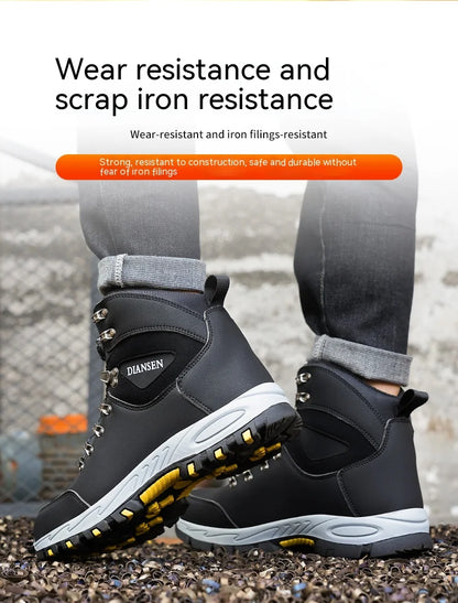 Zapatos de seguridad con botón giratorio, zapatillas de trabajo para hombre, zapatos indestructibles, zapatos de protección a prueba de pinchazos, botas de trabajo, botas tácticas.