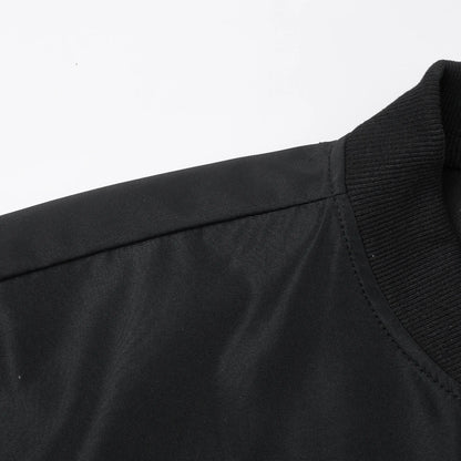 Chaqueta corta holgada de color liso con cuello de béisbol para hombre, abrigo fino informal de negocios, tendencia primavera-otoño 2024