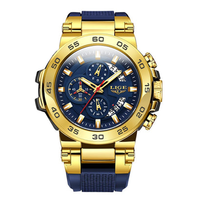 Relojes LIGE 2025 para hombre, nuevos, a la moda, con correa de silicona, sencillos, deportivos, militares, con fecha, resistentes al agua 50M, de cuarzo, para caballero, reloj + caja.