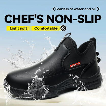 Zapatos de Chef para Hombre, Antideslizantes, Impermeables, Resistentes al Aceite, Cómodos Zapatos de Trabajo para Hombre, Resistentes, Casuales de Negocios, Nueva Moda.