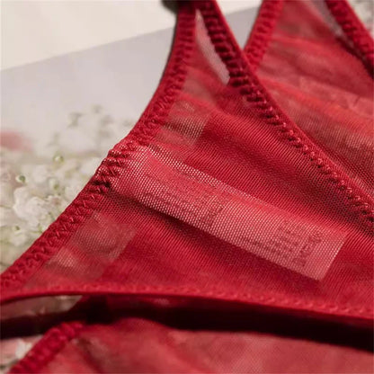 Tanga de mujer con abertura alta sin costuras, malla ultrafina, ropa interior sexy, gasa transparente, deportiva, fitness, talla grande