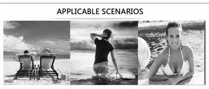 2025 Elegante conjunto de bikini negro con braguita transparente Estilo urbano Ropa de playa Pared blanca Ligero y transpirable Playa de verano