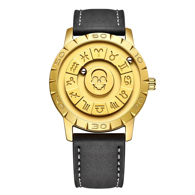 Nuevo reloj de lujo para hombre de la marca original FOXBOX, a la moda, con calavera, puntero deslizante, fuerza magnética, impermeable, de cuarzo.