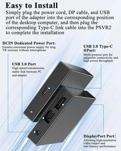 Accesorios de juego para PS VR2 Adaptador de PC Adaptador de computadora para consola PS5 Convertidor Compatible con Windows