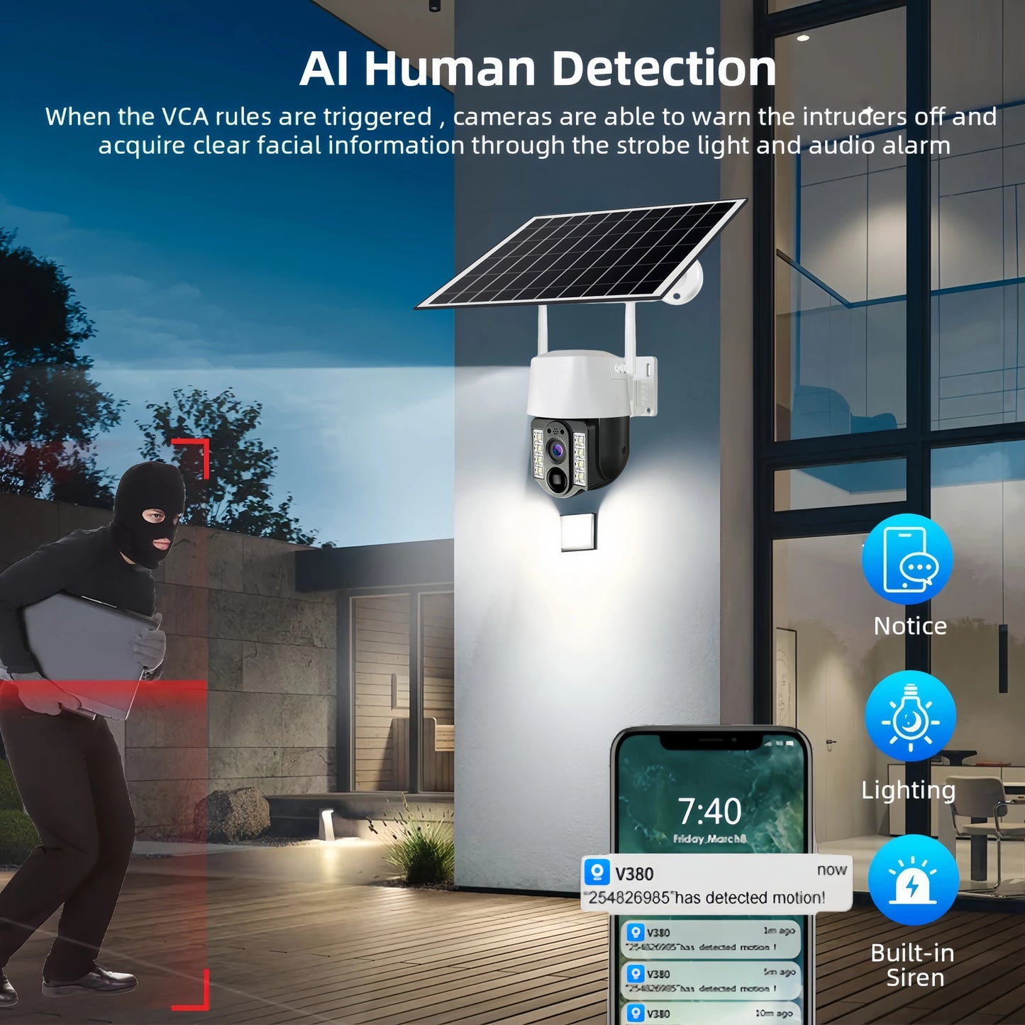 Cámara exterior 2K HD 5MP con batería integrada, alimentación solar, tarjeta SIM 4G, monitor de red, seguimiento automático, audio IP, cámara de videovigilancia PTZ V380