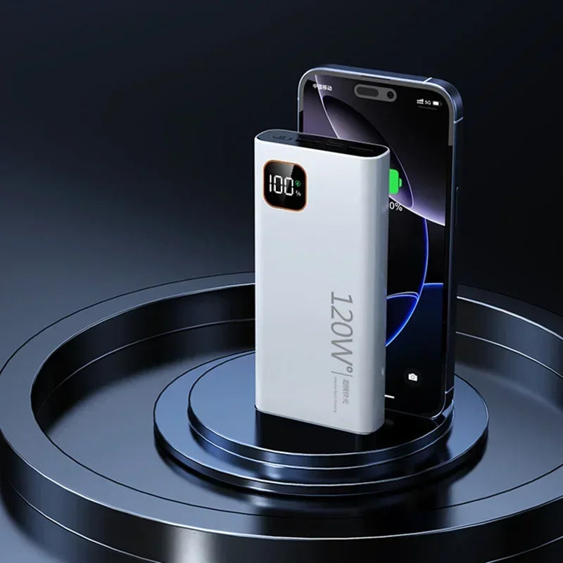 Batería externa portátil Xiaomi de 500.000 mAh y 120 W con carga ultrarrápida y gran capacidad, con pantalla digital para iPhone y Samsung.