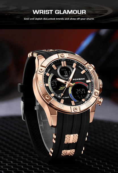 Relojes militares de moda para hombre LIGE, reloj cronógrafo deportivo original de lujo para hombre, reloj de cuarzo resistente al agua, reloj de pulsera digital