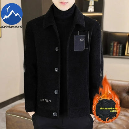 Chaqueta corta de lana Maxbarley para hombre, estilo otoño/invierno, abrigo de trabajo, estilo coreano casual, grueso, moderno y cálido.