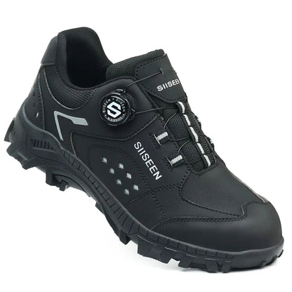 Botas de seguridad con puntera de acero para hombre - Calzado de trabajo resistente a perforaciones, antideslizante y duradero para la construcción y uso industrial en exteriores.