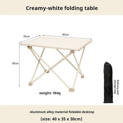 Mesa de camping plegable ultraligera, portátil, para exteriores, para cenar, picnic, barbacoa, ocio, muebles de almacenamiento para exteriores.