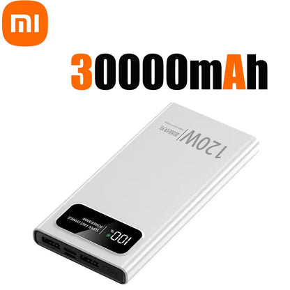 Banco de energía Xiaomi de 500.000 mAh y 120 W con carga ultrarrápida y pantalla digital de alta capacidad para iPhone, Samsung y Huawei.