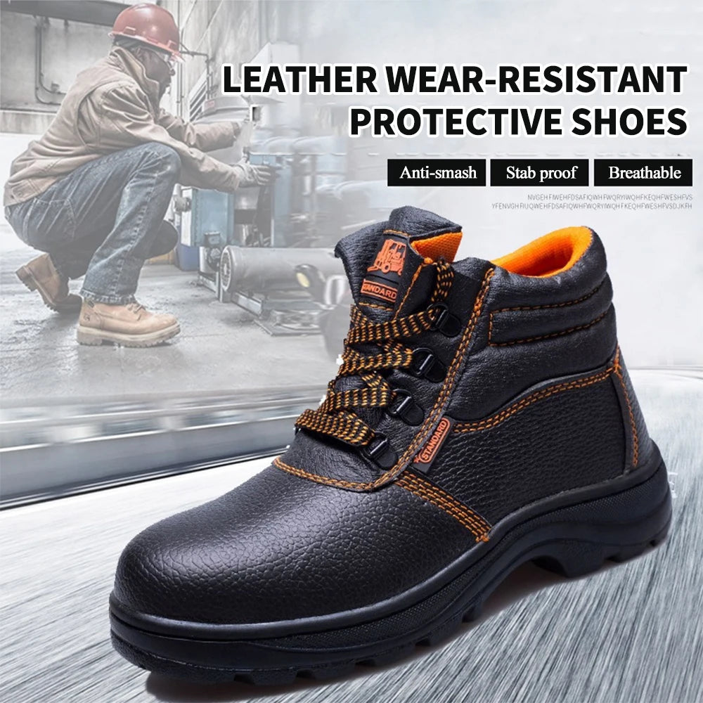 Calzado de trabajo, zapatos de protección, botas de seguridad impermeables para hombre, para construcción, antiperforación y antigolpes.