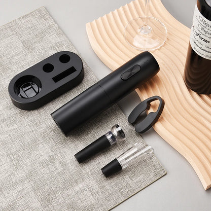 Abridor de botellas de vino eléctrico, sacacorchos automático para vino tinto con base de carga o batería, herramientas para vino, productos de cocina