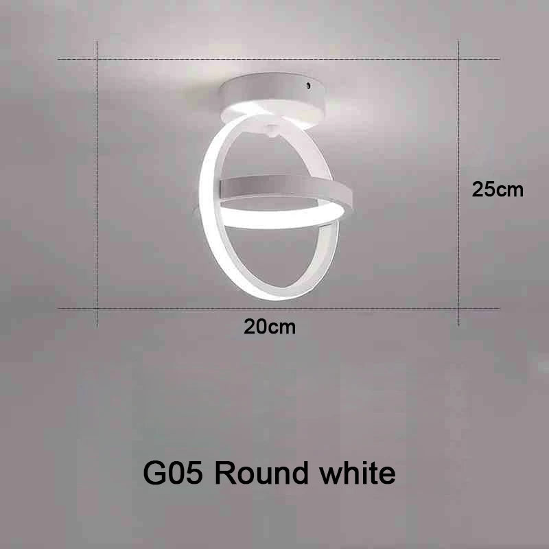 Lámpara de techo LED moderna de 2 anillos con diseño creativo. Ideal para interiores: pasillo, balcón, oficina.