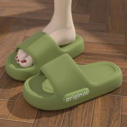 Pantuflas rojas de suela gruesa, antideslizantes y resistentes a los olores, estilo 2025, para el hogar, cómodas y de verano, de PVC.