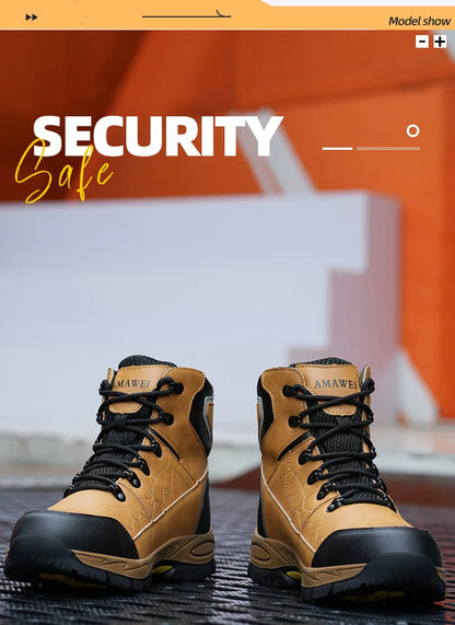 Botas de seguridad para hombre, con punta de acero, antiperforación, anticaídas, indestructibles, antideslizantes, impermeables