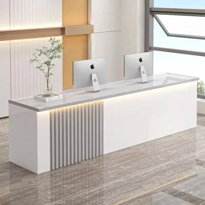 Mostrador de oficina Mostradores de recepción Decoraciones Belleza Mostradores de recepción modernos Salón de lujo Mostrador Negocio Mobiliario comercial