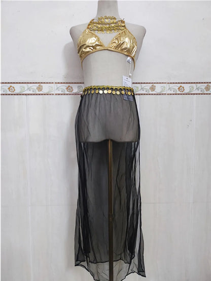 Halloween Sexy Cleopatra Princess Queen Cosplay Costume Nightclub Club Stage Pole Dance Belly Dance Long Skirt Dress 2025