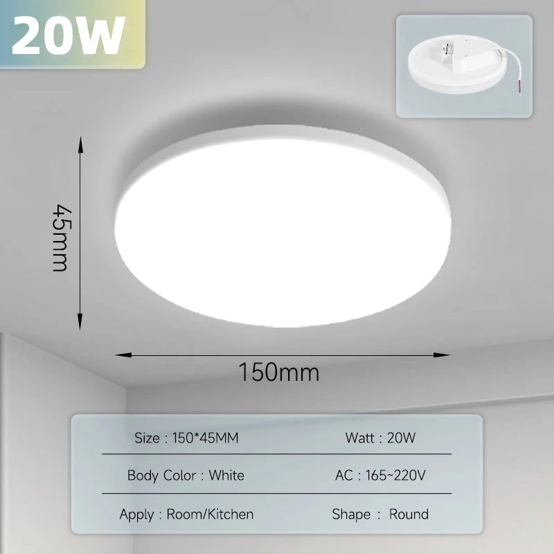 Lámpara de techo LED moderna de 15 W, 20 W, 30 W y 50 W para sala de estar, dormitorio, cocina, iluminación interior.