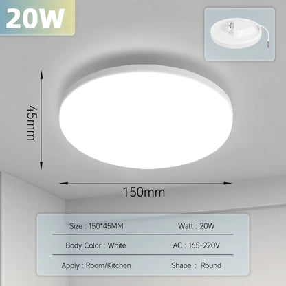 Lámpara de techo LED moderna de 15 W, 20 W, 30 W y 50 W para sala de estar, dormitorio, cocina, iluminación interior.