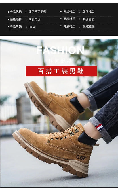 Botas de nieve para hombre, ideales para el invierno. Botas clásicas de caña alta para senderismo, con suela gruesa antideslizante y gran practicidad.