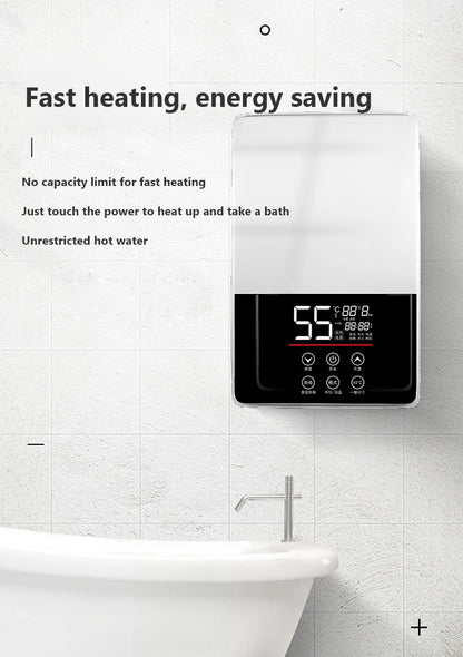 Calentador de agua eléctrico termostático DMWD de 7000 W con control remoto. Calentador instantáneo, resistente al agua y sin tanque, ideal para ducha o bañera.