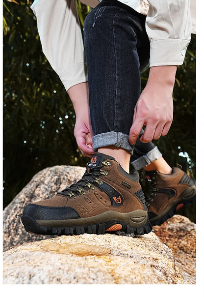 Botines clásicos de moda para hombre, resistentes al desgaste, de ante de vaca, cómodos, para caminar, tácticos