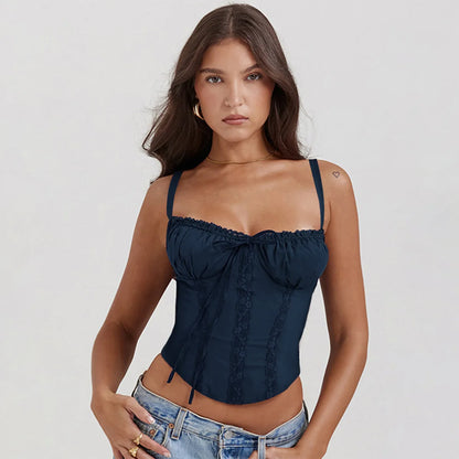 Sexy Lace Floral Corset Short Dress Elegant Women's White Yellow Sundress Female High Waist Mini Sun Dresses Summer 2025 New In