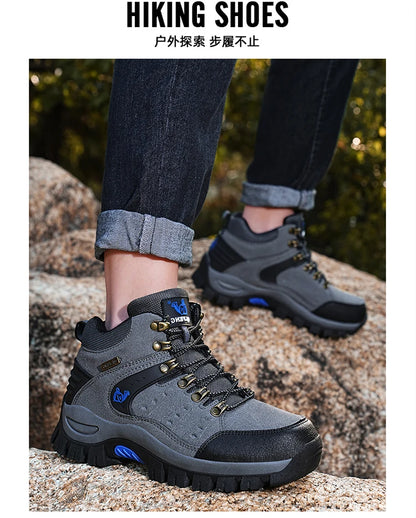 Botines clásicos de moda para hombre, resistentes al desgaste, de ante de vaca, cómodos, para caminar, tácticos