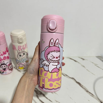Taza de guisante de acero inoxidable 304 con aislamiento de dibujos animados de gran capacidad y hebilla elástica, portátil, para decoración del hogar y materiales de bricolaje.