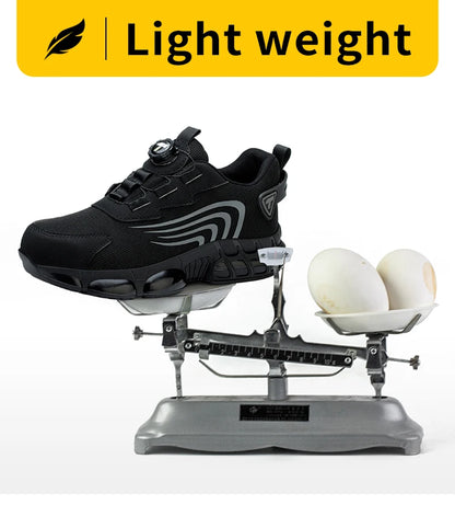 Zapatos de seguridad nuevos con botón giratorio para hombre, zapatos de trabajo antiimpacto y antiperforación, zapatos deportivos de moda para hombre y zapatos de seguridad profesionales.