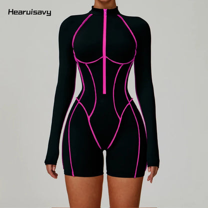 Mono deportivo de mujer Hearuisavy, de alta intensidad para fitness, casual, sin espalda, para yoga, de una pieza, de secado rápido, para gimnasio y entrenamiento.