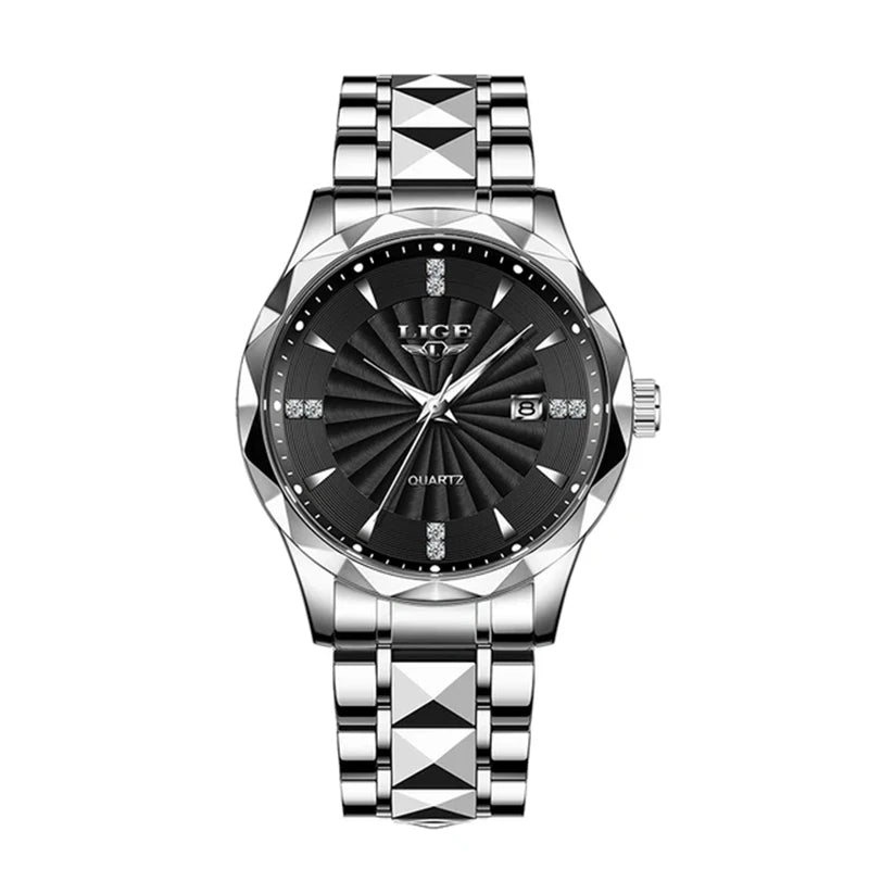 Reloj de lujo LIGE para mujer, moderno, deportivo, para exteriores, luminoso, de cuarzo, con movimiento importado, resistente al agua, de acero inoxidable.