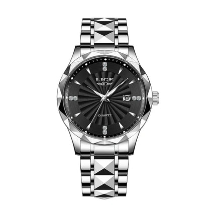Reloj de lujo LIGE para mujer, moderno, deportivo, para exteriores, luminoso, de cuarzo, con movimiento importado, resistente al agua, de acero inoxidable.