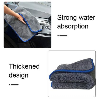 Toalla de microfibra para lavado de coches SEAMETAL de 1200 g/m², 40 x 40 cm, forro polar coral grueso y absorbente, paño de secado y lavado.