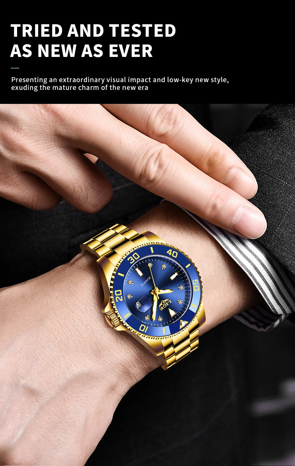 Relojes de moda LIGE para hombre, de lujo, luminosos, con calendario, para negocios, resistentes al agua, cronógrafo, de acero inoxidable, de cuarzo.