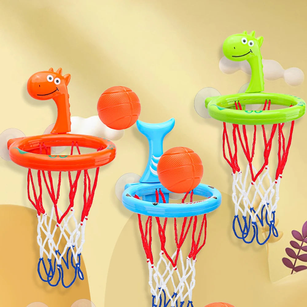 Juguete de baño para bebé, juego de agua para niños, bañera con ventosa, aro de baloncesto con 3 pelotas, juguetes de baño para niños.