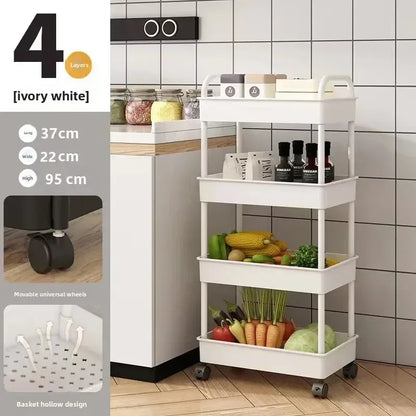 Estante de almacenamiento versátil de varios niveles para cochecitos de bebé, ideal para cocina, dormitorio, baño, inodoro móvil, organizador de piso a techo.