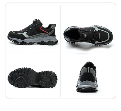 Zapatos de seguridad tipo zapatillas ligeras y transpirables con puntera de acero, diseño antiperforación, amortiguación de impactos y protección antiaplastamiento, calzado de trabajo para hombre.