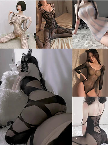 Conjunto de lencería erótica Hot Heart Corset para mujer, de malla transparente con vendajes cruzados y diseño calado, incluye muñequera.