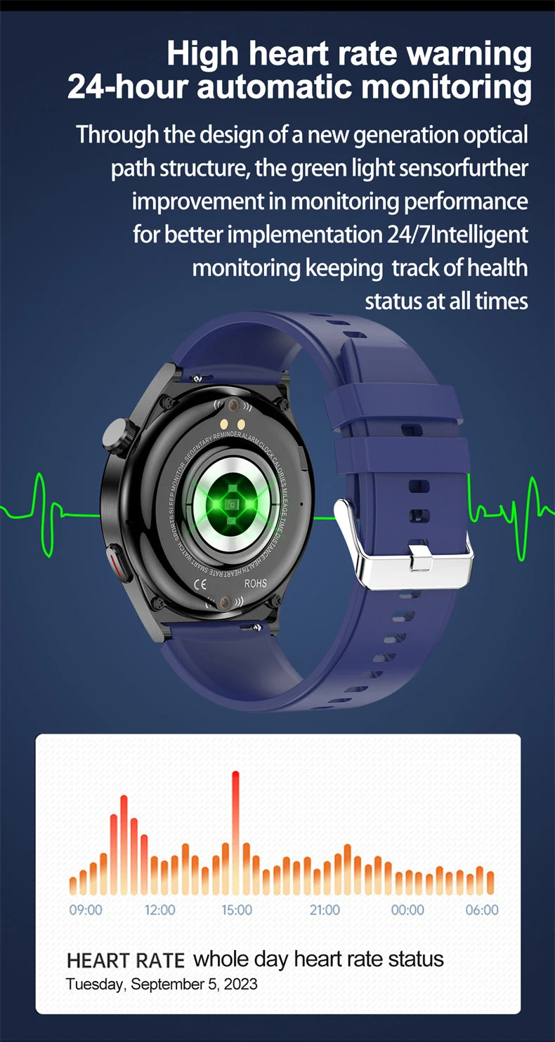 LIGE - Reloj inteligente para hombre de 1,46 pulgadas con terapia láser, control de lípidos, ácido úrico, VFC, llamadas, temperatura, deportivo y bienestar