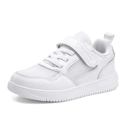 Zapatillas deportivas para niños, zapatos casuales para niños, zapatos planos de cuero negro para caminar para estudiantes, calzado deportivo ligero antideslizante para niñas, calzado de tenis